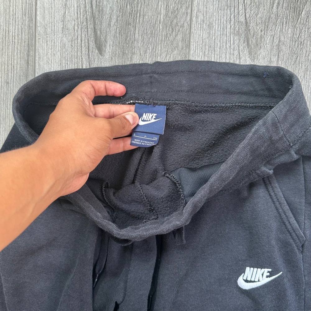 Y2K Nike Black Sweatpants womens Small baggy flare drawstring - Picture 3 of 6